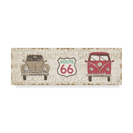 Oliver Towne 'American Roadtrip 66 Beetle And Bus' Canvas Art,10x32